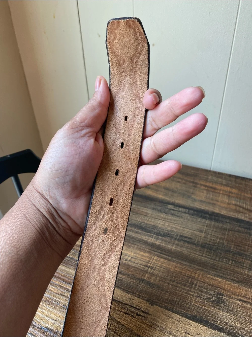 Vintage Hand Tooled Leather Belt, 36”